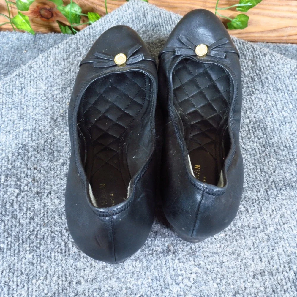 Cole Haan Tali Grand Womens Wedge Pump Sz 9 Business Professional Black Leather
